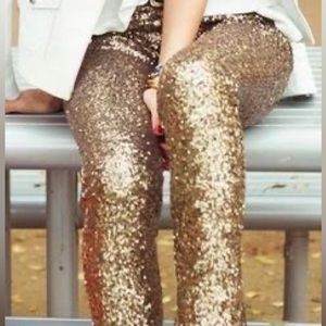 NWT Ima belle sequin pants, tan brown sequin leggings tight pants, size small
